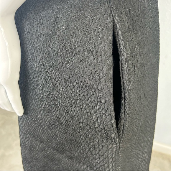 Classic Black Cocktail Prep Goth Grunge Snake Print Textured Dress Size 12 - Picture 4 of 13